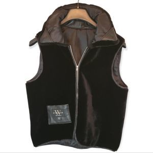 NY by Winlit Velvet Style Zip Up Vest Size Large